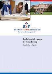Bachelorstudiengang Modemarketing - BSP Business School Berlin ...