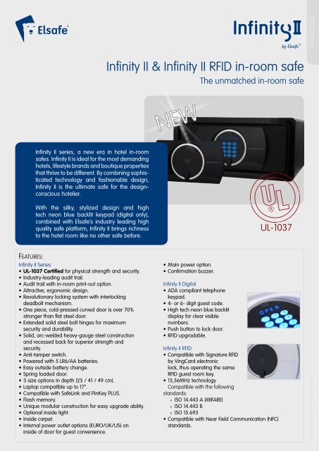 Infinity Ii Infinity Ii Rfid In Room Safe Eurotel