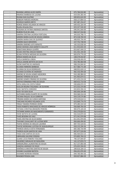 Resultado Definitivo - Ênfase na implantação nas linhas de cuidado