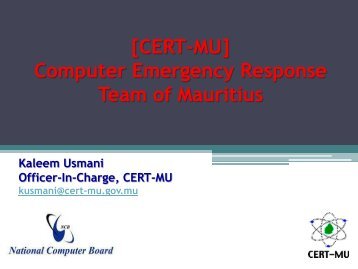 Mauritian Computer Emergency Response Team (CERT-MU) - ICTA