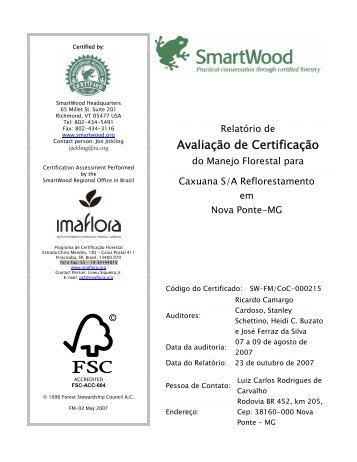 AvaliaÃ§Ã£o de CertificaÃ§Ã£o - Rainforest Alliance