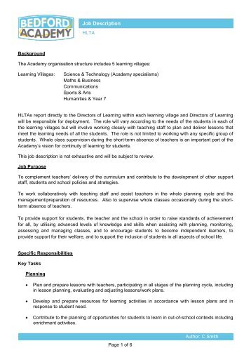 procedure for handling enquiries about the ... - Bedford Academy