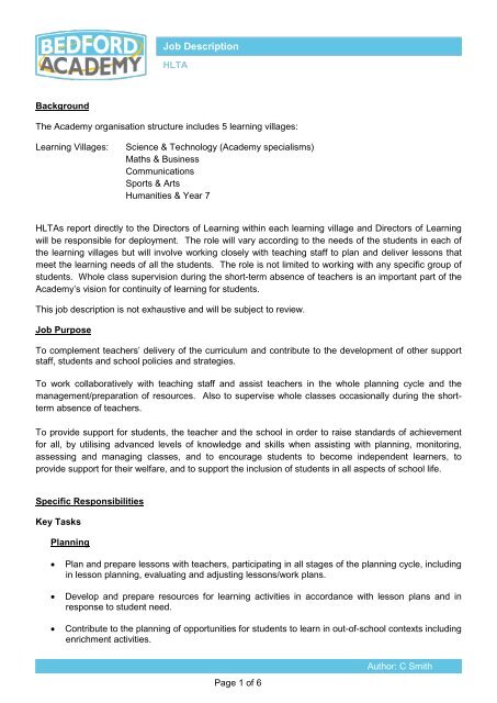 procedure for handling enquiries about the ... - Bedford Academy