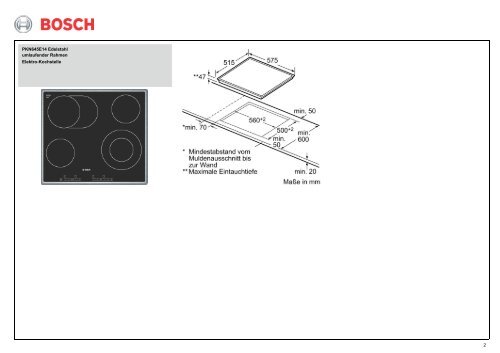 Technische Daten Bosch PKN 645E14 - VS Elektro