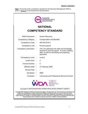 NATIONAL COMPETENCY STANDARD