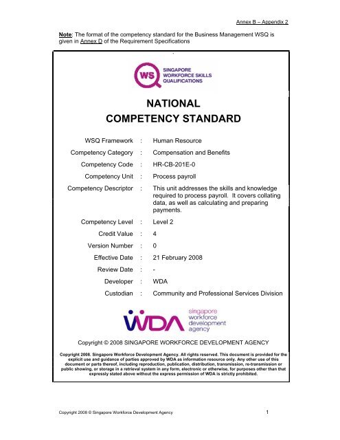 NATIONAL COMPETENCY STANDARD