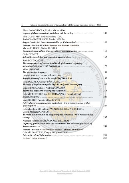 PROCEEDINGS - Academia Oamenilor de Stiinta din Romania