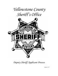 Yellowstone County Sheriff's Office Deputy Sheriff Applicant Process
