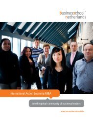 International Action Learning MBA - Business School Netherlands
