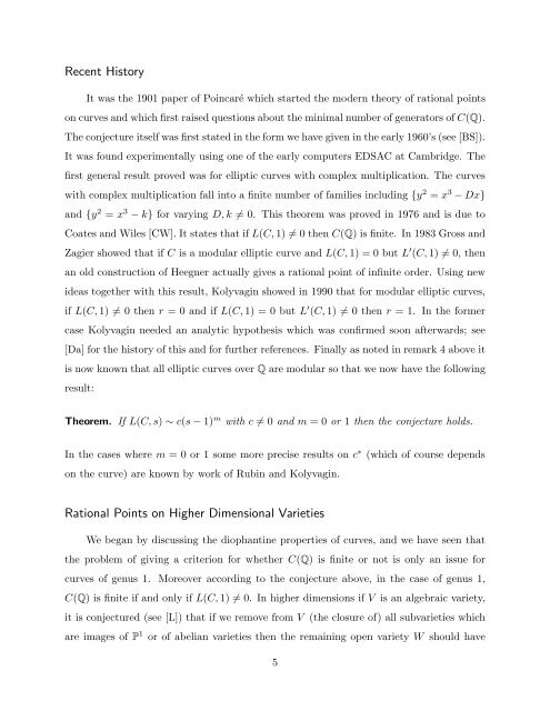 The Birch and Swinnerton-Dyer Conjecture