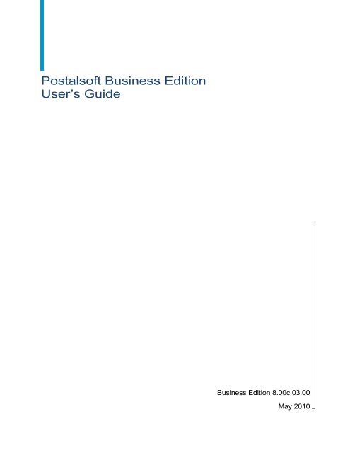 Postalsoft Business Edition User's Guide 8.00c ... - SAP Help Portal
