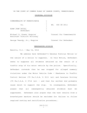 commonwealth v adam doyle.pdf - Carbon County Courts