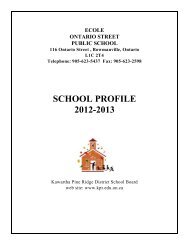 Profile of Ontario Street PS - Kawartha Pine Ridge District School ...