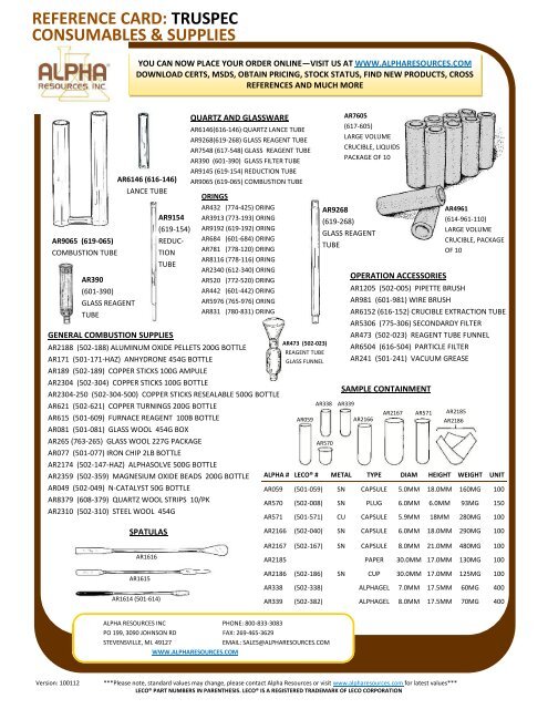 Reference Card Alpha Resources Inc reference-card-alpha-resources-inc
