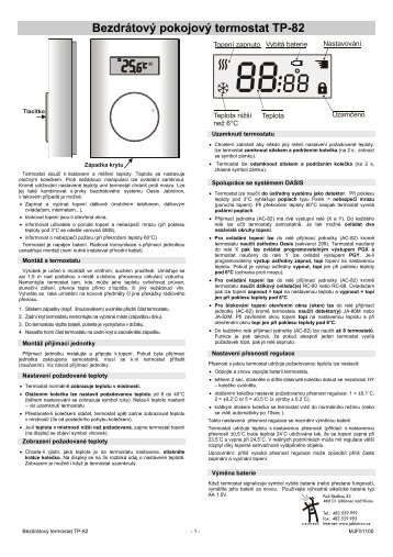 Bezdrátový pokojový termostat TP-82