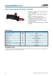 VACUUM PUMPS P3010 - Pneutec