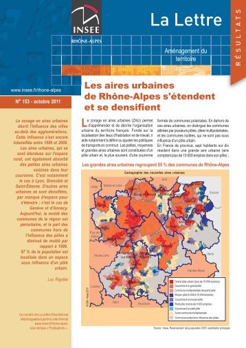 Les aires urbaines de RhÃ´ne-Alpes s'Ã©tendent et se densifient - Insee