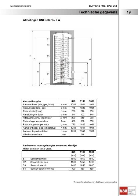 NAU buffers SPU / PUB / UNI - Duurzame Techniek BV