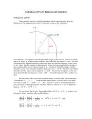 Derivations of Useful Trigonometric Identities θ + cos θ = 1 θ θ θ θ θ ...