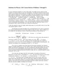 Solutions for Physics 1201 Course Review (Problems 1 through 9)