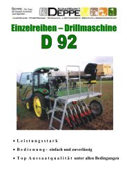 Parzellen-Drillmaschine D92 - Agrar-Markt DEPPE