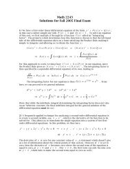 Math 2243 Solutions for Fall 2005 Final Exam