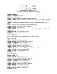 Schedule - For Student Communcaitions and Website - Tilton School