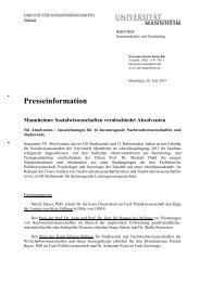 Zur Pressemitteilung... - Sowi - UniversitÃ¤t Mannheim