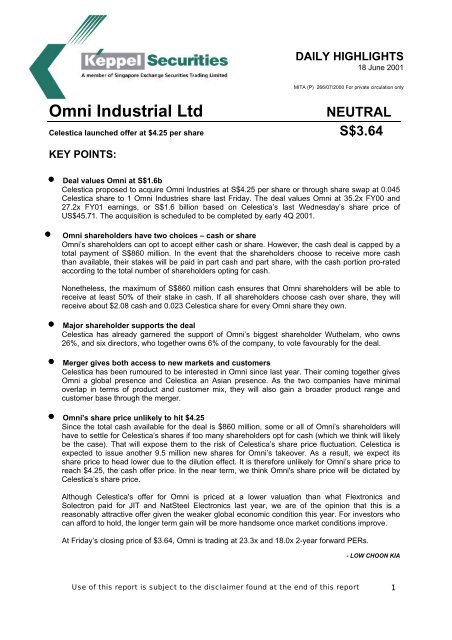 Omni Industrial Ltd