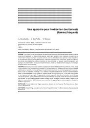 Une approche pour l'extraction des itemsets (fermÃ©s) frÃ©quents