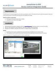 exacqVision to RS2 Access Control Integration Guide