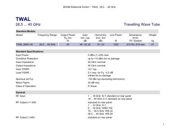 BONN Elektronik GmbH - TWAL 26,5 ... 40 GHz