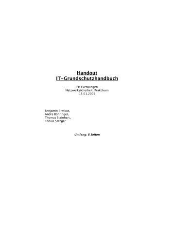Handout IT-Grundschutzhandbuch - benscho.org