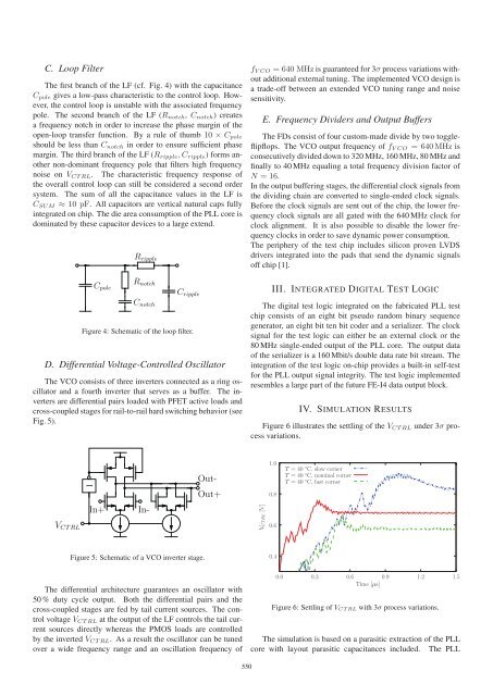 Charge Pump Clock Generation PLL for the Data Output Block of the ...