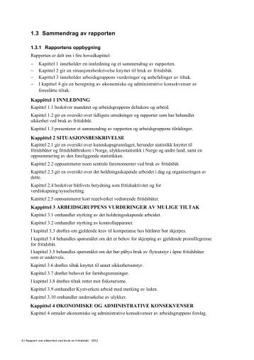 oppsummering av rapporten - SjÃ¸fartsdirektoratet