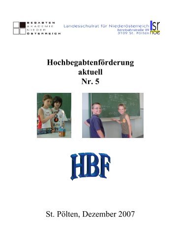 Hochbegabtenförderung aktuell Nr. 5 - Landesschulrat für ...