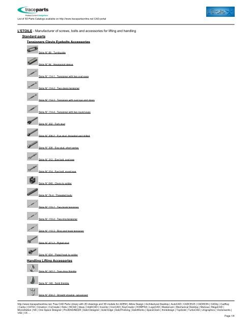 L'ETOILE - Manufacturer of screws, bolts and ... - TraceParts