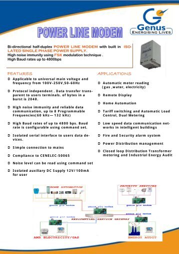 FEATURES APPLICATIONS - Genus Power Infrastructures Ltd.