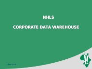 nhls corporate data warehouse nhls nhls corporate ... - South Africa