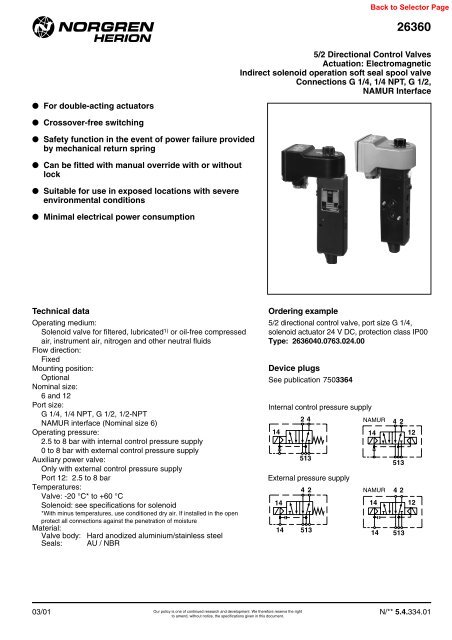 5/2 Directional Control Valves Actuation: Electromagnetic ... - Auser