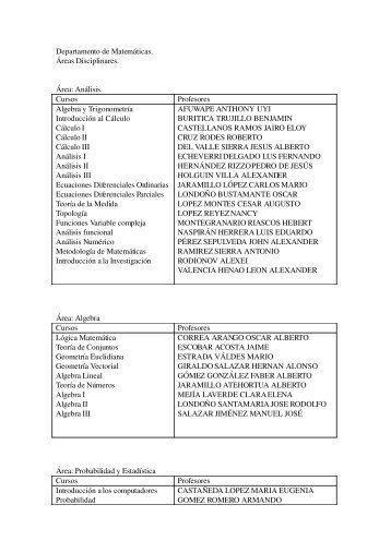 Departamento de MatemÃ¡ticas