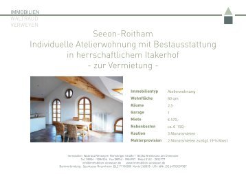 Seeon-Roitham Individuelle Atelierwohnung mit Bestausstattung in ...