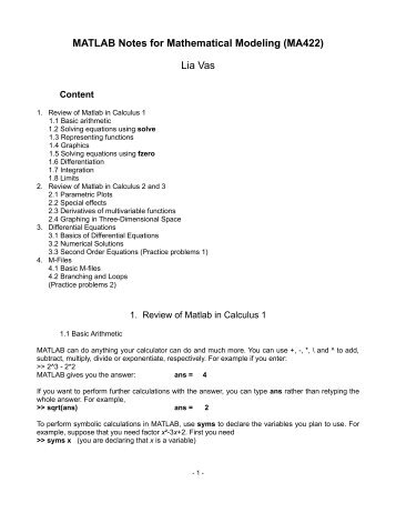 Programing in Matlab. M-files.