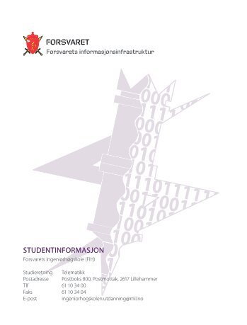 STUDENTINFORMASJON - HÃ¸gskolene i Forsvaret