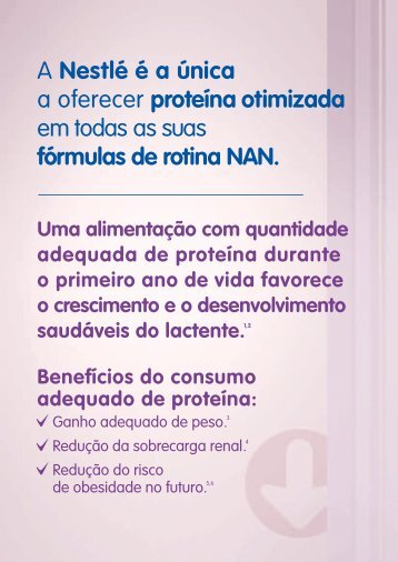 A Nestlé é a única a oferecer proteína otimizada em todas as suas ...