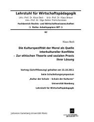 Die Kulturspezifität der Moral als Quelle interkultureller Konflikte