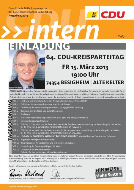 CDU Intern Ausgabe Februar 2013 - CDU Kreisverband Ludwigsburg
