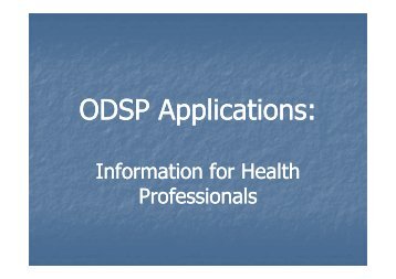 ODSP for Medical Practitioners - Your Legal Rights