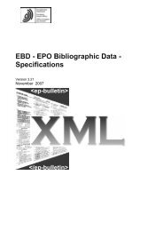 EBD - EPO Bibliographic Data - Specifications