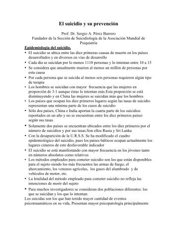 El suicidio y su prevenciÃƒÂ³n